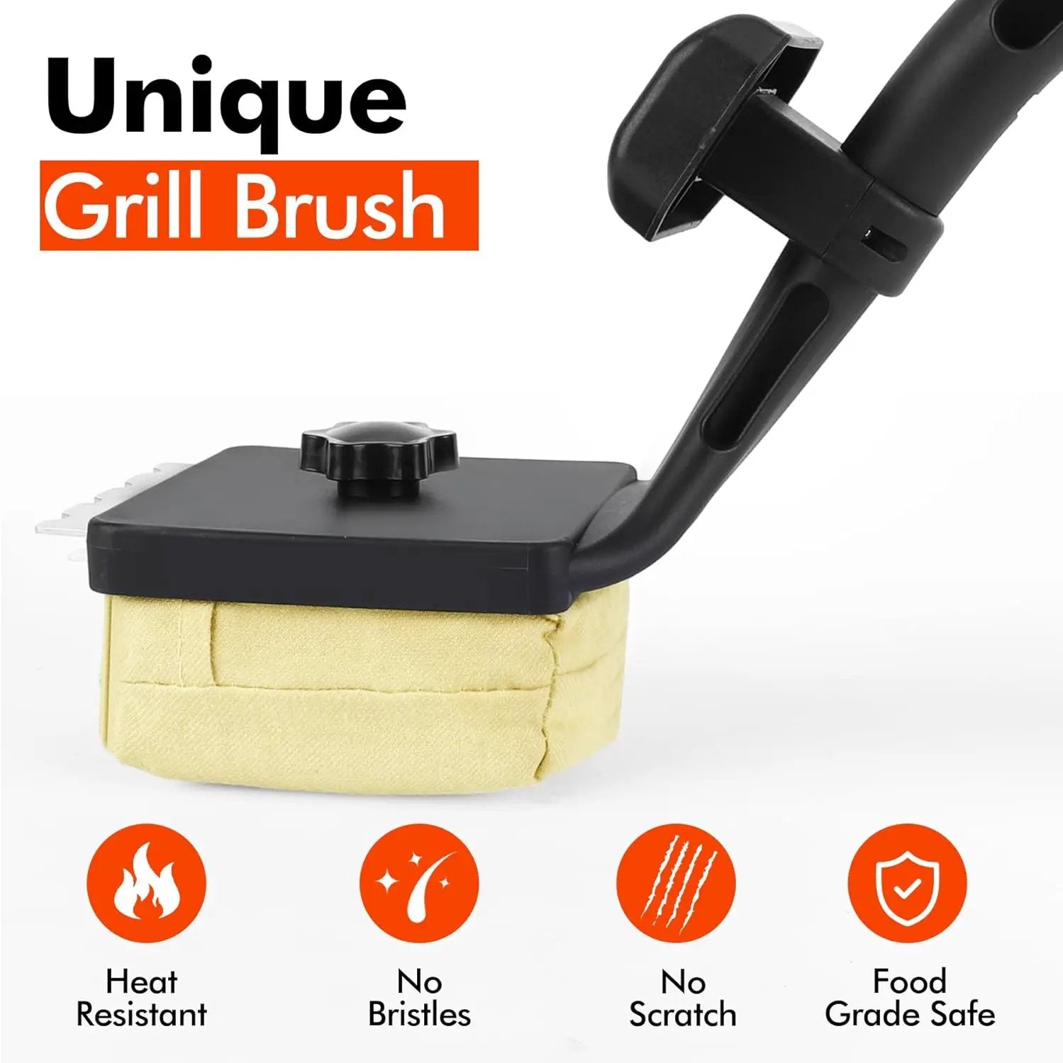 DR DAPPER Grill Brush Scraper Replace Head BBQ Cleaning Brush Bristle Free Upgraded Steam Scrubber Grill Cleaner Accessories Cloth Brush Tool for Cast Iron Stainless-Steel Grates Grill Cleaner Brushes by GreenHaven Gardens
