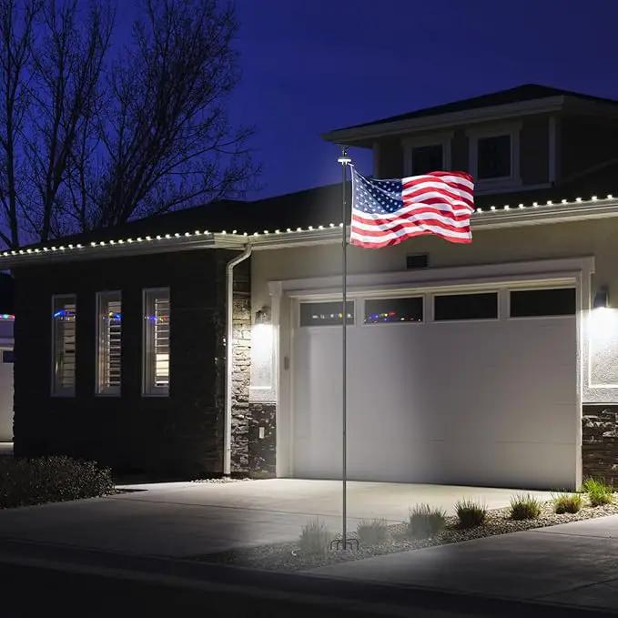ZMTECH 10 FT Flag Pole Kit in Ground with 5 Pronges Base & Solar Light, Heavy Duty Flag Pole Holder with Metal Eagle Topper for Outside House Yard Garden Decor Residential Commerical(1 Pack,no Flag) by GreenHaven Gardens