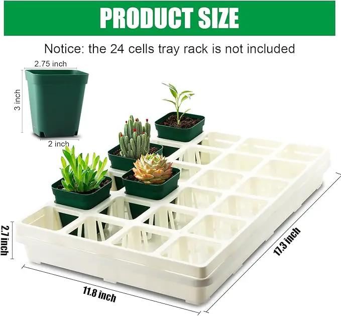 5 Pack Nursery Pot Tray, Carrying and Holding Plant Tray for Pot 24 Cell Carrying Holder Drainage Watering Plant Tray (White) by GreenHaven Gardens