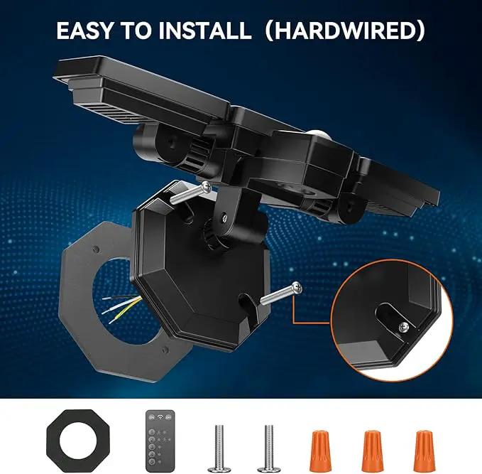 65W LED Flood Lights Outdoor, 6500LM, Waterproof, 6500K Motion Sensor Flood Lights Outdoor with Adjustable 3 Head Detected Floodlight for Outside Entryway Garage, Yard, Porch, 2Pack by GreenHaven Gardens