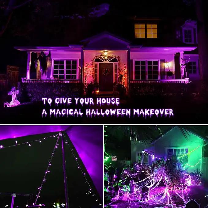 Purple Halloween Lights, 800LED 330FT Purple String Lights 8 Modes Timer Plug in Waterproof Indoor Outdoor Purple Christmas Lights for Halloween Christmas Garden Party Decoration by GreenHaven Gardens