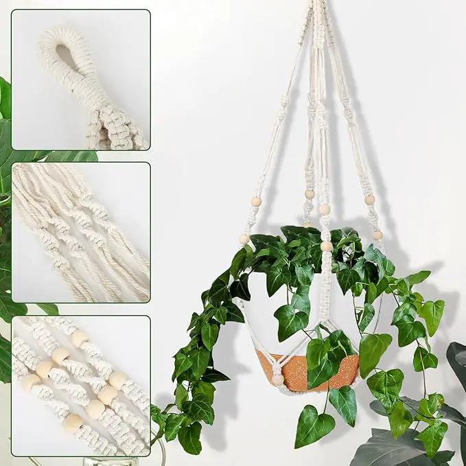 GARDIFE 10 Inch Hanging Planters with Macrame Plant Hanger for Indoor and Outdoor Plants, 2 Pack Large Self Watering Hanging Plant Pot with Basket Flower Pot with Drainage Hole, White by GreenHaven Gardens