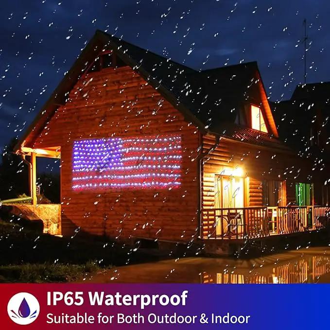Solar American US Flag Lights [Solar & USB 2 Power Way], 420 LEDs Waterproof USA Net Lights, 6.75 FT x 3.53 for Garden, 4th of July, Independence Day Decoration by GreenHaven Gardens