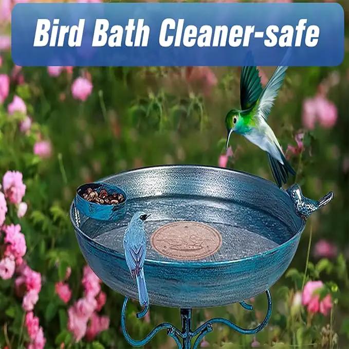 3-Pack 99.99% Pure Copper Bird Bath Purification Disk,Copper Disc with Stable Triple-Point Support,Fits All Outdoor Bird Baths(Round) by GreenHaven Gardens