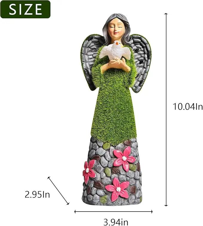 ASAWASA Angel Garden Figurine - Outdoor Statue, Solar Garden Sculpture with Angel of Peace Resin Praying Angel Art Decor for Patio, Lawn, Yard, Porch by GreenHaven Gardens