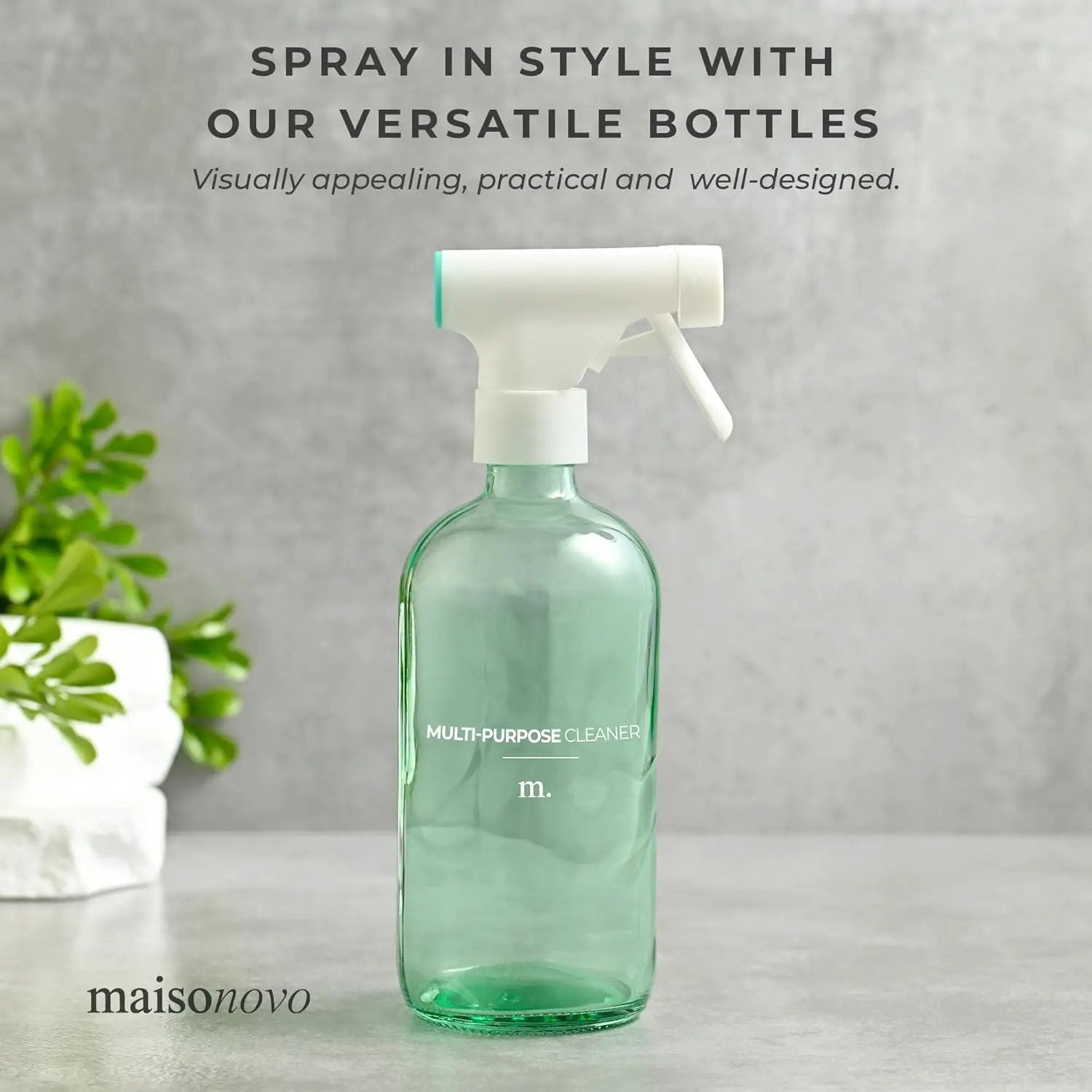 MaisoNovo Spray Bottle for Plants - 16.9 fl oz Green x 2 with 16 Labels by GreenHaven Gardens