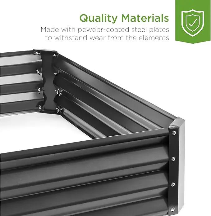 Best Choice Products 6x3x1ft Outdoor Metal Raised Garden Bed Box Vegetable Planter for Vegetables, Flowers, Herbs, and Succulents - Dark Gray by GreenHaven Gardens