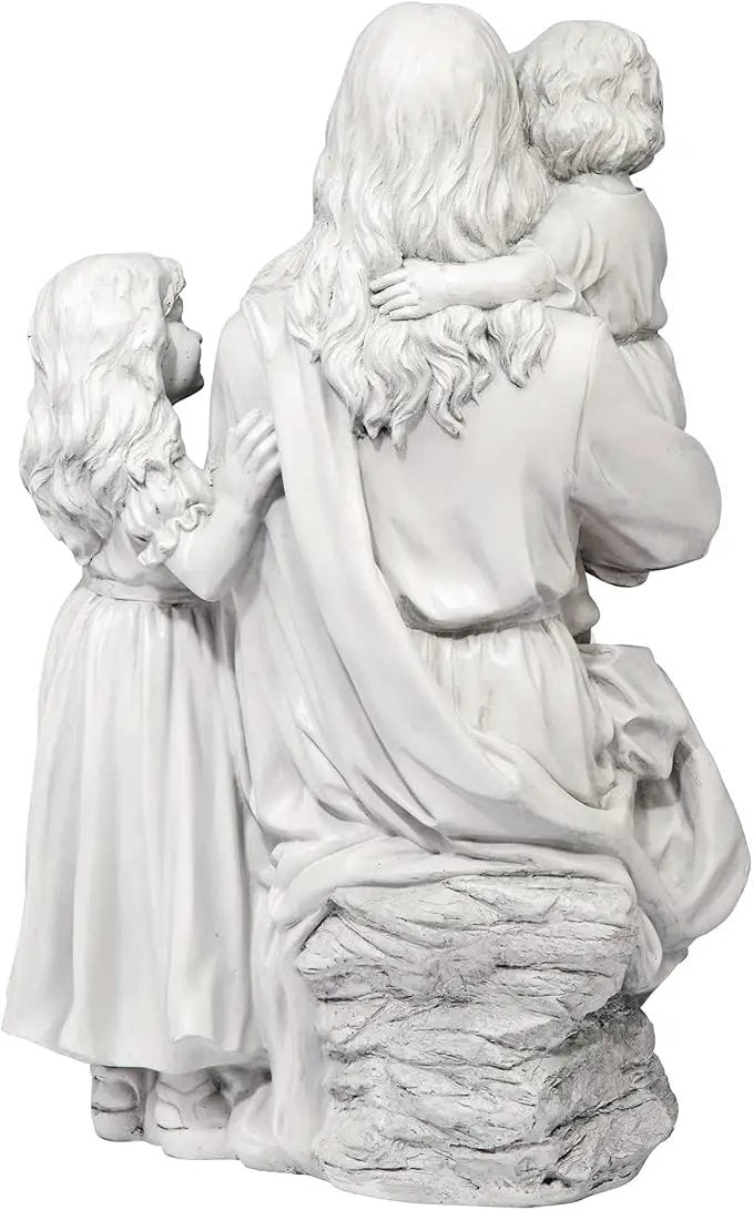 Design Toscano He Loves the Little Children Indoor/Outdoor Holy Religious Garden Statue, 28 Inches High, Cast Stone Resin, Antique Stone Finish by GreenHaven Gardens