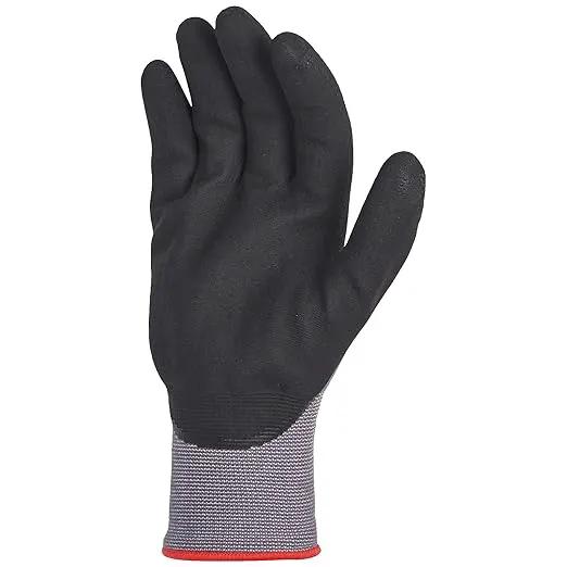 Amazon Basics Micro-Foam Nitrile Coated Work Gloves, Nylon Liner Fiber, Touch Screen, Grey, Size 9/L, 12 Pairs by GreenHaven Gardens