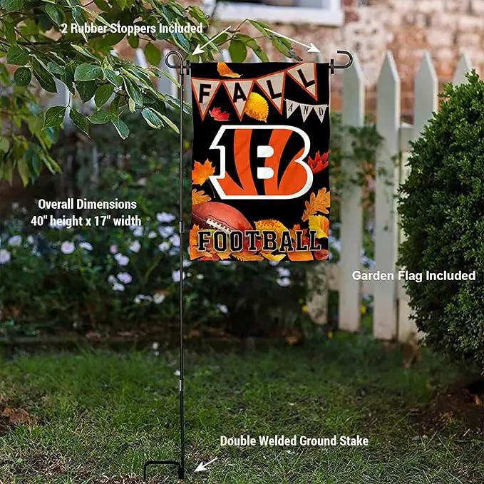 WinCraft Bengals Fall Seasonal Garden Flag and Flagpole Mount by GreenHaven Gardens