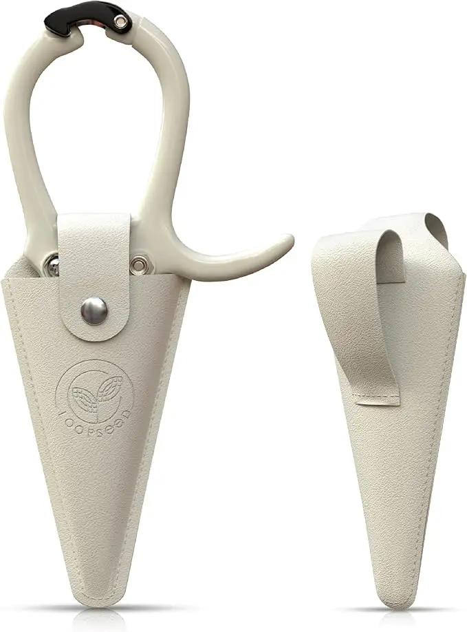 Plant Pruning Shears with Vegan Leather Sheath Garden Trimming Scissors with Belt Holster Bonsai Trimmers Herb Snips Flower Clippers Modern Tools 2 Piece Bundle (Cream Pruner Beige Sheath) by GreenHaven Gardens