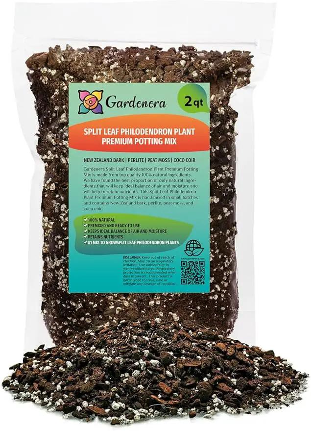 Split Leaf Philodendron Soil Mix - Expertly Formulated for Strong Root Development - 2 Quart by GreenHaven Gardens