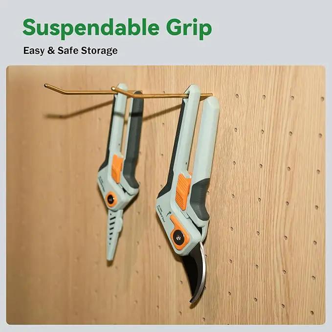 PrunePro 8" Professional Pruning Shears for Gardening Bypass Hand Pruner Stainless Steel Sharp Garden Scissors Plant Flower Rose Garden Clipper - 2 Pack by GreenHaven Gardens