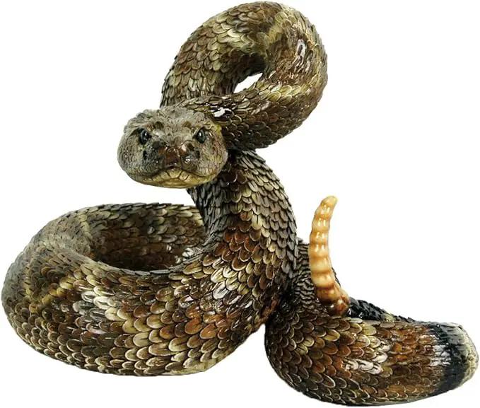 Michael Carr Designs Western Diamondback Rattlesnake L - Outdoor Snake Figurine for gardens, patios and lawns (80057),Brown by GreenHaven Gardens