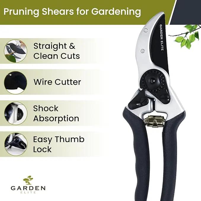 Garden Elite’s Alpha Six Bypass Pruning Shears with PVC Handles - Premium Garden Tools for Effortless Cutting Experience – Includes High-Performance Garden Clippers for Precise Trimming & Extra Blade by GreenHaven Gardens