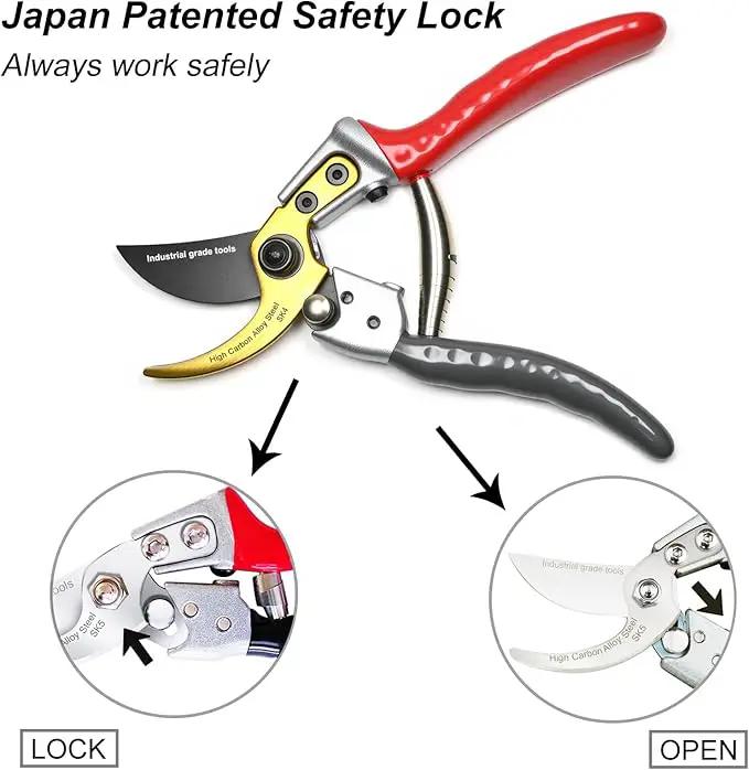 TONMA Bypass Pruning Shears [Made in Japan] 8 Inch Heavy Duty Garden Shears for Gardening, Professional Hand Pruners Garden Clippers with Japanese SK4 Steel Blades, Ergonomic Non-Slip Grip by GreenHaven Gardens