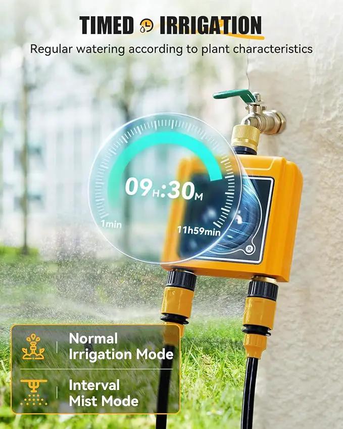 RAINPOINT WiFi Water Timer with Brass Inlet & Outlet，2 Zone WiFi Hose Timer for Lawn,WiFi Sprinkler Controller via APP/Voice Control,Automatic Watering System by Time/Weather/Quantity/Soil Moisture by GreenHaven Gardens