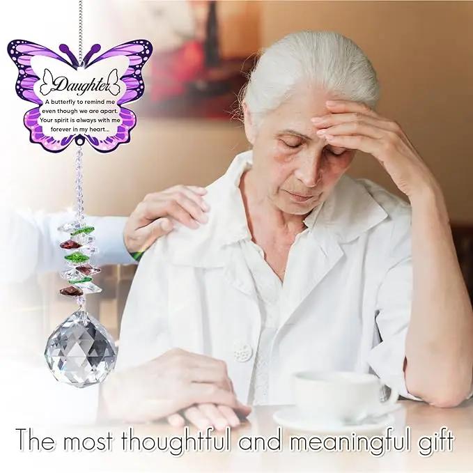 Sympathy Gifts for Loss of Daughter, Daughter Memorial Crystal Suncatcher Butterfly Rainbow Maker, Memorial Gifts for Loss of Daughter, in Memory of Daughter, Bereavement Gifts for Loss of Daughter by GreenHaven Gardens