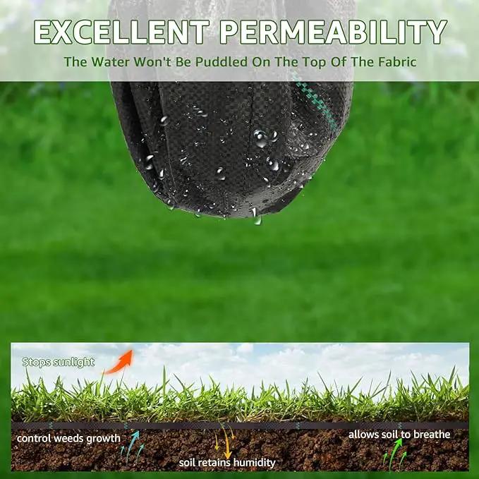 Heavy Duty Weed Barrier, 3.2oz Black Weed Blocker Fabric, Garden Fabric Weed Barrier, Weed Control Fabric Ground Cover, Landscape Fabric for Road, Gardening Mat (3FT*300FT) by GreenHaven Gardens