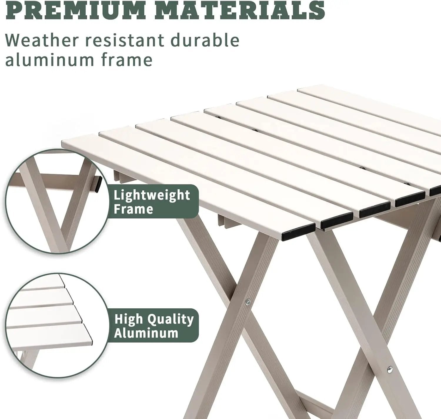 SUNNYFEEL Folding Camping Table - Lightweight Aluminum Portable Picnic Table, 18.5L x 18.5W x 24.5H Inch for Cooking, Beach, Hiking, Travel, Fishing, BBQ, Indoor Outdoor Small Foldable Camp Tables by GreenHaven Gardens