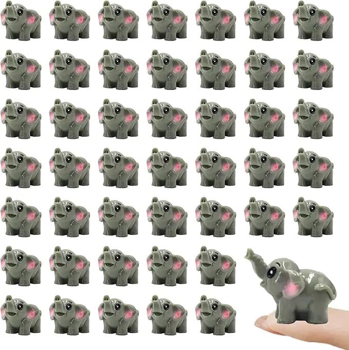 50 Pcs Mini Elephant Figurines for Fairy Gardens,Miniature Landscapes, Micro Landscape be Used for Various DIY Projects and Decorative，2 inches Long, 1 inch Wide, 1.2 inches high by GreenHaven Gardens