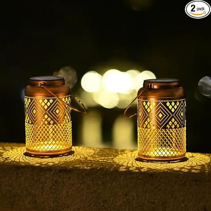 2 Pack Solar Lanterns Outdoor Waterproof - Birthday Gifts for Women, Men, Mom, Solar Lights Outdoor Hanging Garden Decor for Outside, Patio, Outdoor, Yard, Lawn, Balcony Modern by GreenHaven Gardens