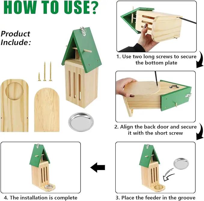 Butterfly House and Feeder for Outside, Wooden Butterfly House for Garden, Natural Butterfly Habitat with Butterfly Puddler on The Floor or Hanging on Tree Wall by GreenHaven Gardens