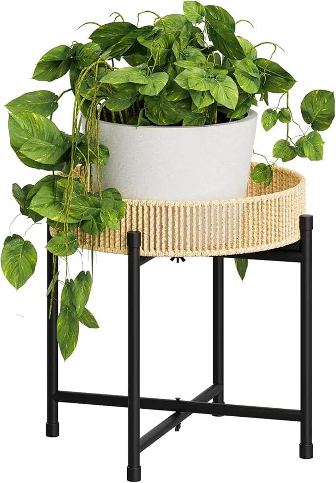 Bamworld Rattan Plant Stand Indoor,Small Boho Plant Table for Large Plants,Heavy Duty Plant Holder for Living Room Bedroom by GreenHaven Gardens