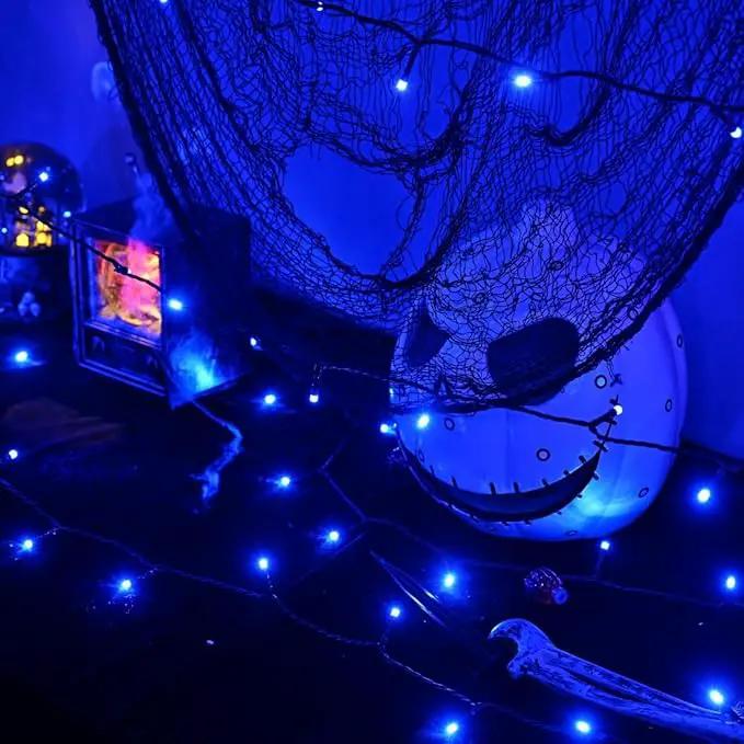 600 LED Halloween Lights, 216 FT Waterproof Halloween String Lights, Blue Halloween Lights Outdoor with 8 Lighting Modes for Halloween Outdoor Party Yard Garden Decoration (216 Ft | Blue, 216 Ft) by GreenHaven Gardens