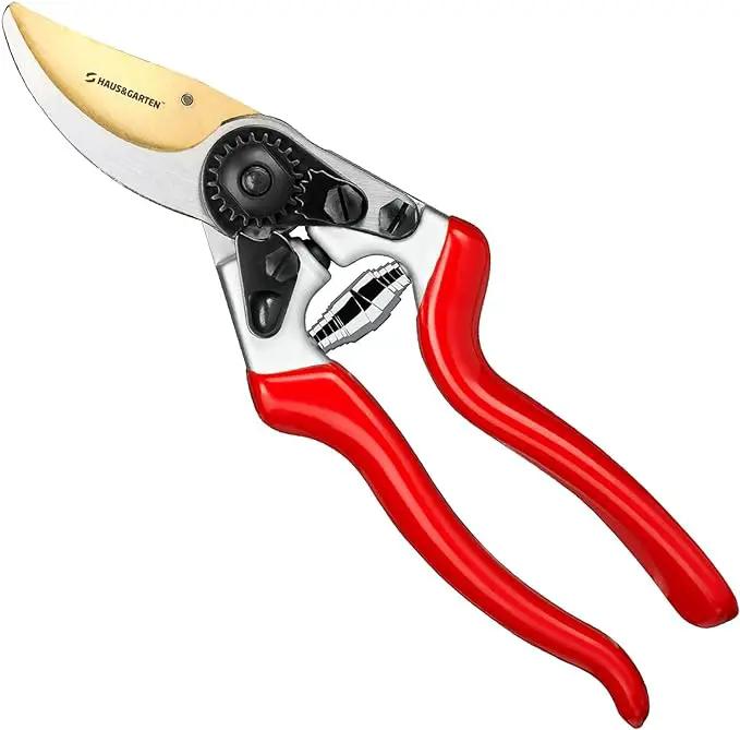 Haus & Garten EnduroPRO Ergonomic Bypass Pruners - Professional Titanium Garden Shears - Heavy Duty Hand Pruning Scissor, Tree Trimmer, Gardening Tool, Branch, Hedge, Rose, Shrub & Bush Clippers by GreenHaven Gardens