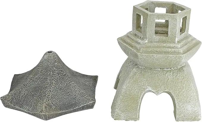 Design Toscano NG729869 Asian Pagoda Statues Medium - Set of Two,two tone stone by GreenHaven Gardens