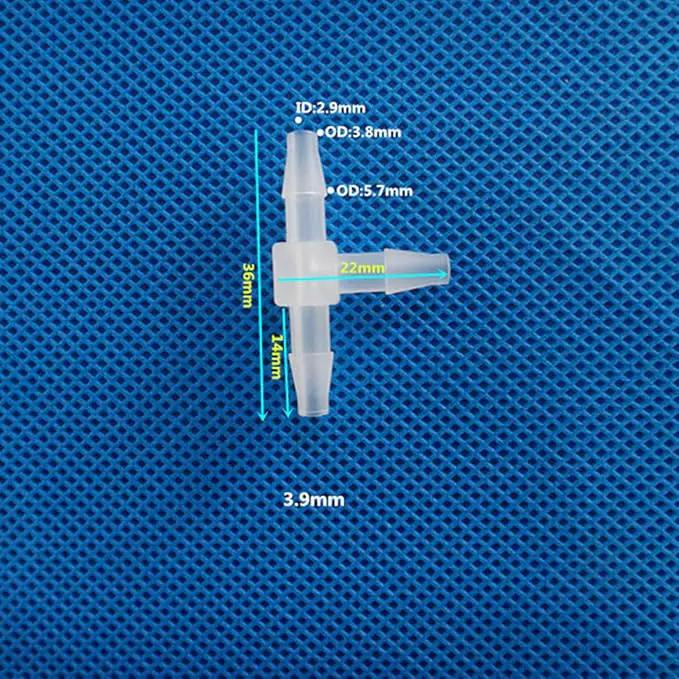 Unifizz T - Piece Hose Equal Paths Tube Accessories,3.9mm Equal Paths Plastic Hose Tube Connector For Cooling Watering Irrigation, Transparent, 10Pcs by GreenHaven Gardens