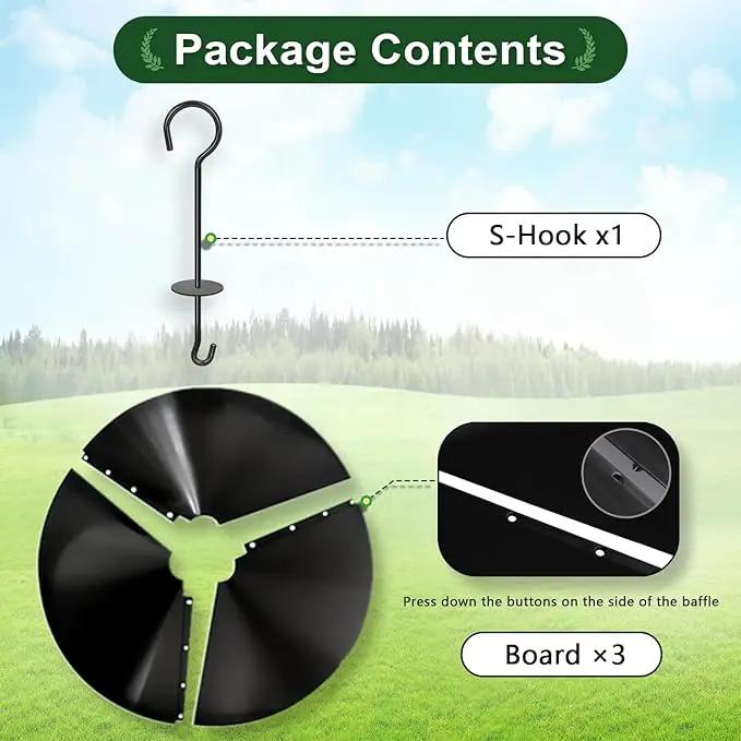 Gtongoko 19 Inch PP Squirrel Baffle for Protect Outside Hanging Mounted Bird Feeder or Bird House Squirrel Proof for Shepherd Hooks Black 1 Pack by GreenHaven Gardens