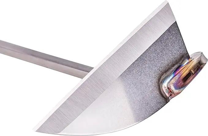 NJP100 Nejiri Gama Handheld Weeder-Scraper-Hoe, Japanese 4 Blade Width, 4.5-Inch Lacquered Beech, Stainless Steel/Black-Wood Handle by GreenHaven Gardens