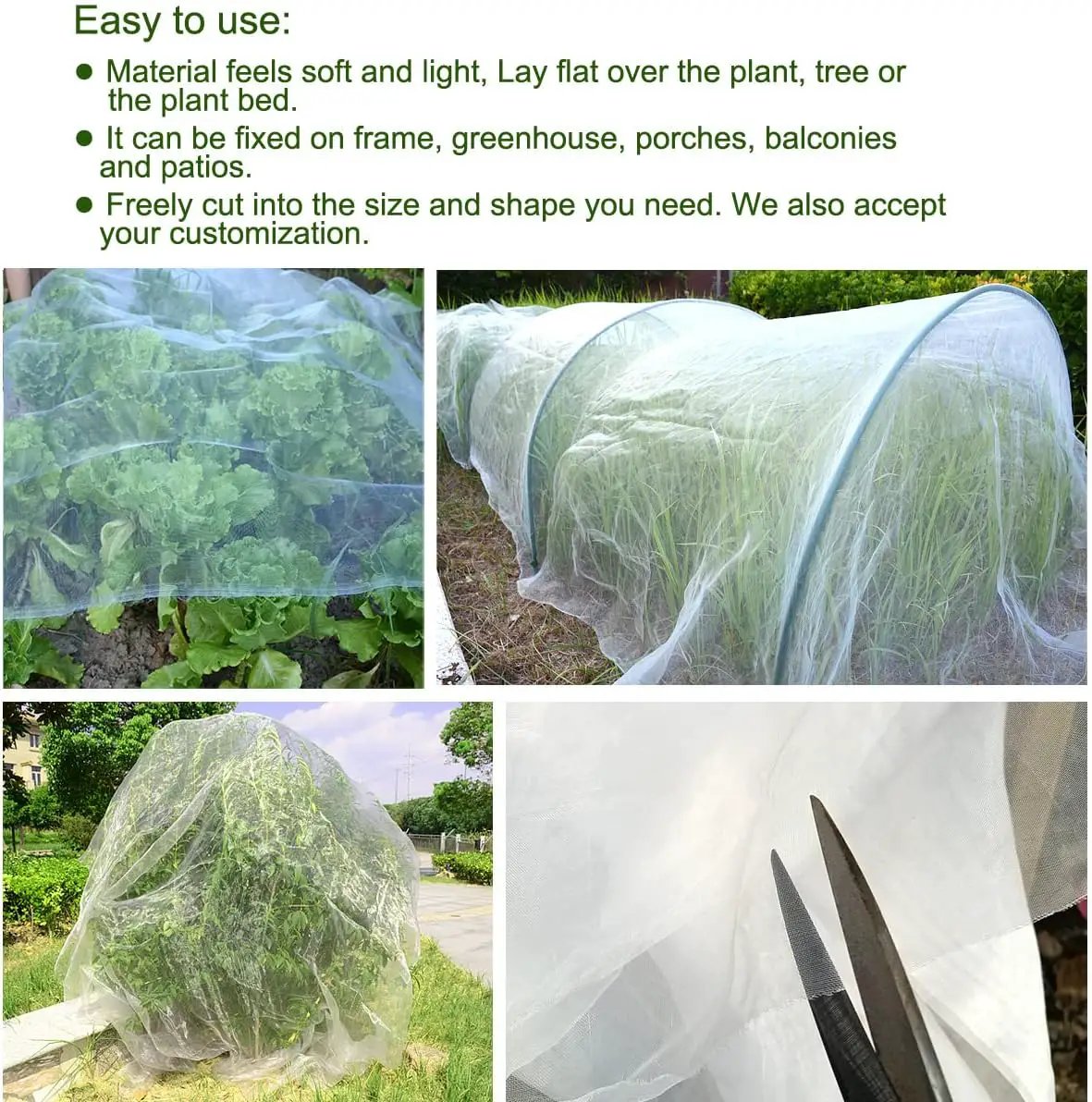 4Ft x 100Ft Mosquito Bug Insect Bird Fine Mesh Net Barrier Hunting Blind Garden Screen Netting for Protect Your Plant Fruits Flower by GreenHaven Gardens