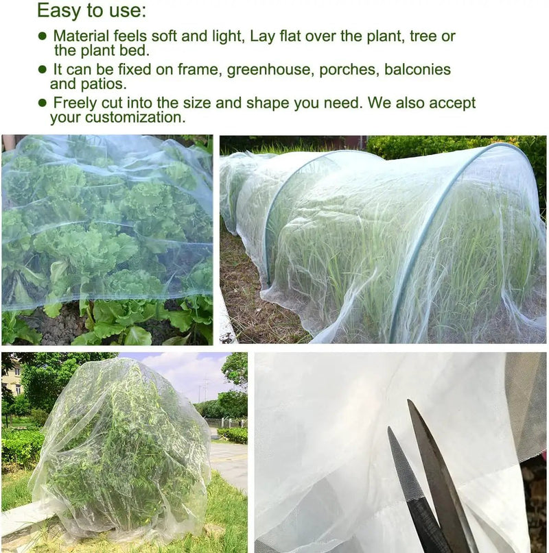 6.5Ft x 10Ft Mosquito Bug Insect Bird Fine Mesh Net Barrier Hunting Blind Garden Screen Netting for Protect Your Plant Fruits Flower by GreenHaven Gardens