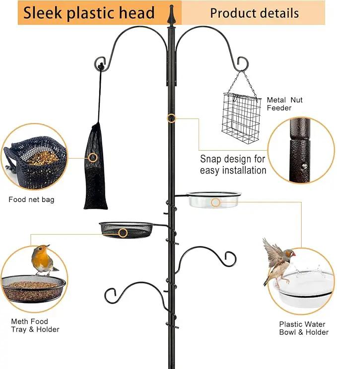 Premium Bird Feeding Station Kit - Multi Feeder Hanging Set with Suet Cage, Bird Bath & Finch Sock Attractors by GreenHaven Gardens