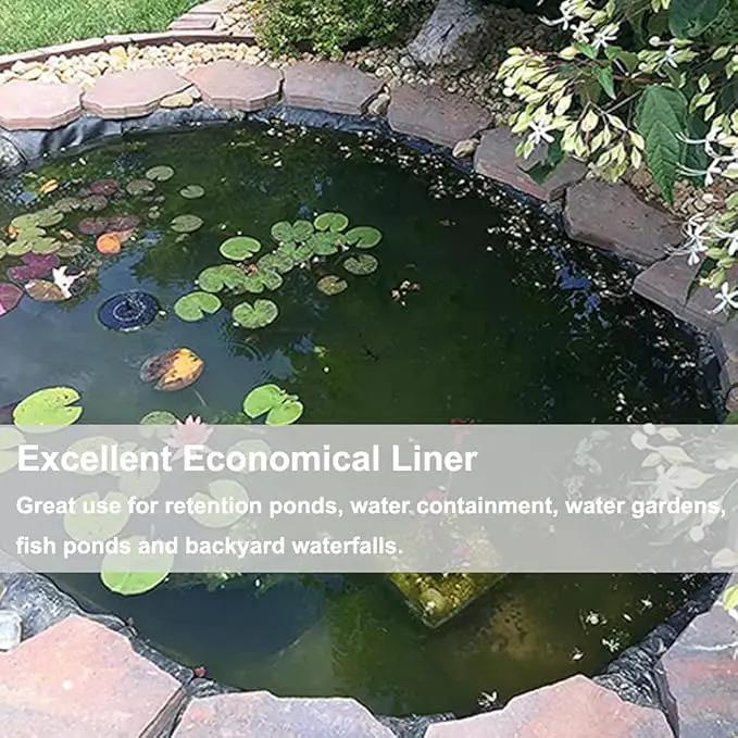 20 Mil Pond Liner, 10x13 Ft Pond HDPE Skins Small Fish Pond Liners Rubber Pond Tarp Easy Cutting Underlayment for Fountains, Waterfall & Water Gardens by GreenHaven Gardens