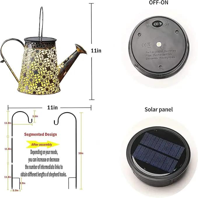 Solar Watering Can Lights, Large Retro Metal Hanging Solar Lights Outdoor Waterproof, Gardening Gifts for Mom Grandma Women Birthday, Garden Decor Yard Light Outside for Porch Landscape Patio by GreenHaven Gardens