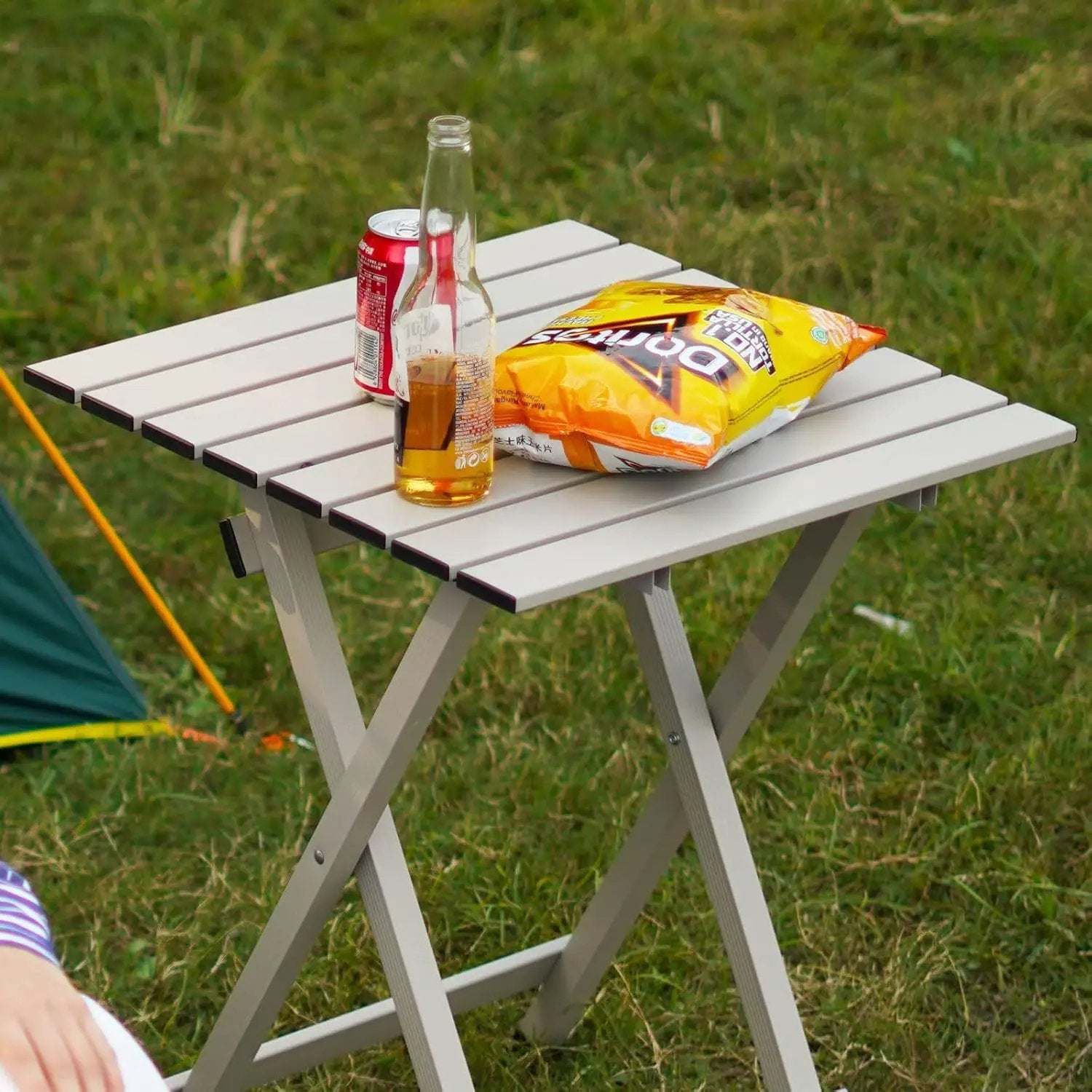 SUNNYFEEL Folding Camping Table - Lightweight Aluminum Portable Picnic Table, 18.5L x 18.5W x 24.5H Inch for Cooking, Beach, Hiking, Travel, Fishing, BBQ, Indoor Outdoor Small Foldable Camp Tables by GreenHaven Gardens
