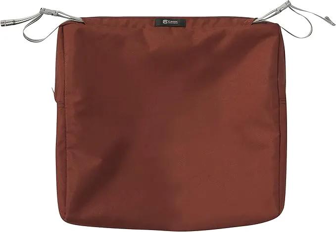 Classic Accessories Ravenna Water-Resistant 17 x 15 x 2 Inch Patio Seat Cushion, Spice, Chair Seat Cushion by GreenHaven Gardens