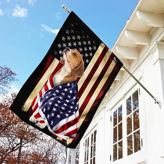 FLAGWIX Beagle Flag - Outdoor Beagle Decorations, 29.5" x 39.5" House Flag For Porch, Patio, Wall Decor, Heavy-duty Canvas American with Beagle Garden Home Décor Double Sided by GreenHaven Gardens