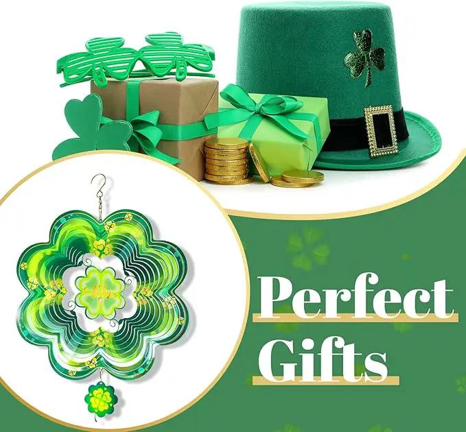 St Patricks Day Metal Wind Spinners St. Patrick's Hanging Gifts for Women Mom Grandma,12inch Wind Spinner for Home Party Ornament Spring Outdoor & Indoor Decorations by GreenHaven Gardens