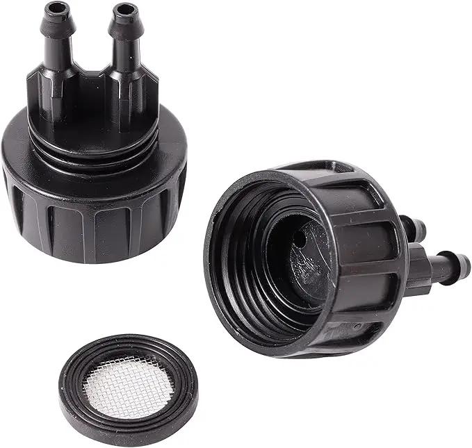 Inner 3/4 inch to Double 1/4 Pipe Joint with Four Black Strainer 6-Point Washers，Garden Irrigation System Used in Gardens,Lawns by GreenHaven Gardens