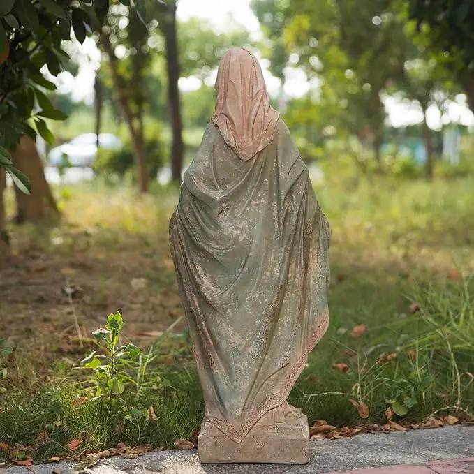 Virgin Mary Garden Statue Outdoor H31” Blessed Catholic Saint Mother of God Large Holy Madonna Resin Religious Sculpture Yard Outside Lawn Tall Praying St Mama Marian Big Painted Lady Magdalene by GreenHaven Gardens
