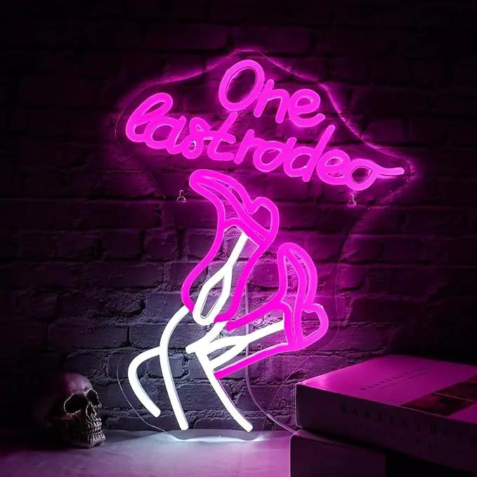WLHOPE One Last Rodeo Neon Sign Cowboy Boots Neon Sign Led Sign,Dimmable Cowgirl Neon Signs for Wall Decor,Connectivity Via USB Licked Neon Light for Bedroom Home Bar Club Hotel Party Western Decor by GreenHaven Gardens