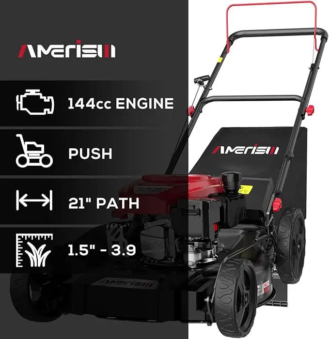 Gas Lawn Mower, 21" with 144cc 4-Cycle OHV Engine 3-in-1 Walk-Behind Push Lawn Mower (AV8621P1) by GreenHaven Gardens