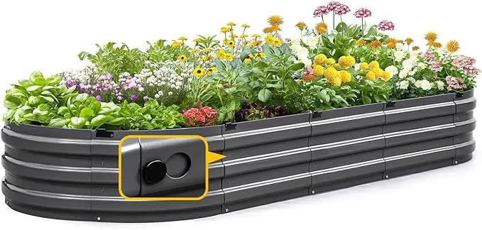 KING BIRD Raised Garden Bed Kit 2025 Upgraded Quick-Setup Galvanized Planter Garden Box Outdoor for Gardening, Vegetables, Flowers, 94x36x12 in, Dark Grey by GreenHaven Gardens