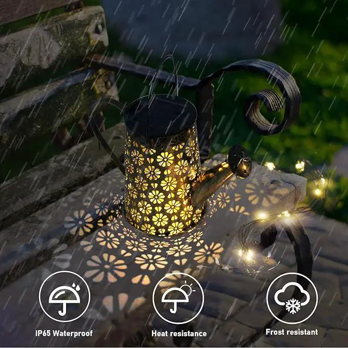 Solar Watering Can Lights Outdoor Waterproof, Retro Metal Hanging Lantern With String Lights, Garden Decor for Patio Porch Lawn Driveway Yards Backyard Pathway by GreenHaven Gardens