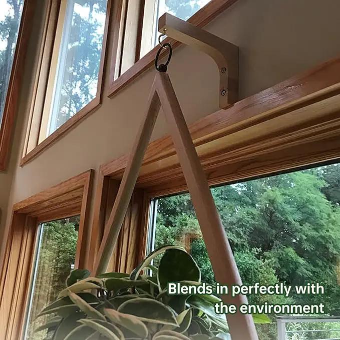 Jantens 2 Pack Hanging Plant Hook, Plant Hangers Indoor, Wooden Hanging Basket Hooks for Indoor Flower Baskets Pot Wind Chime Lanterns Planter by GreenHaven Gardens